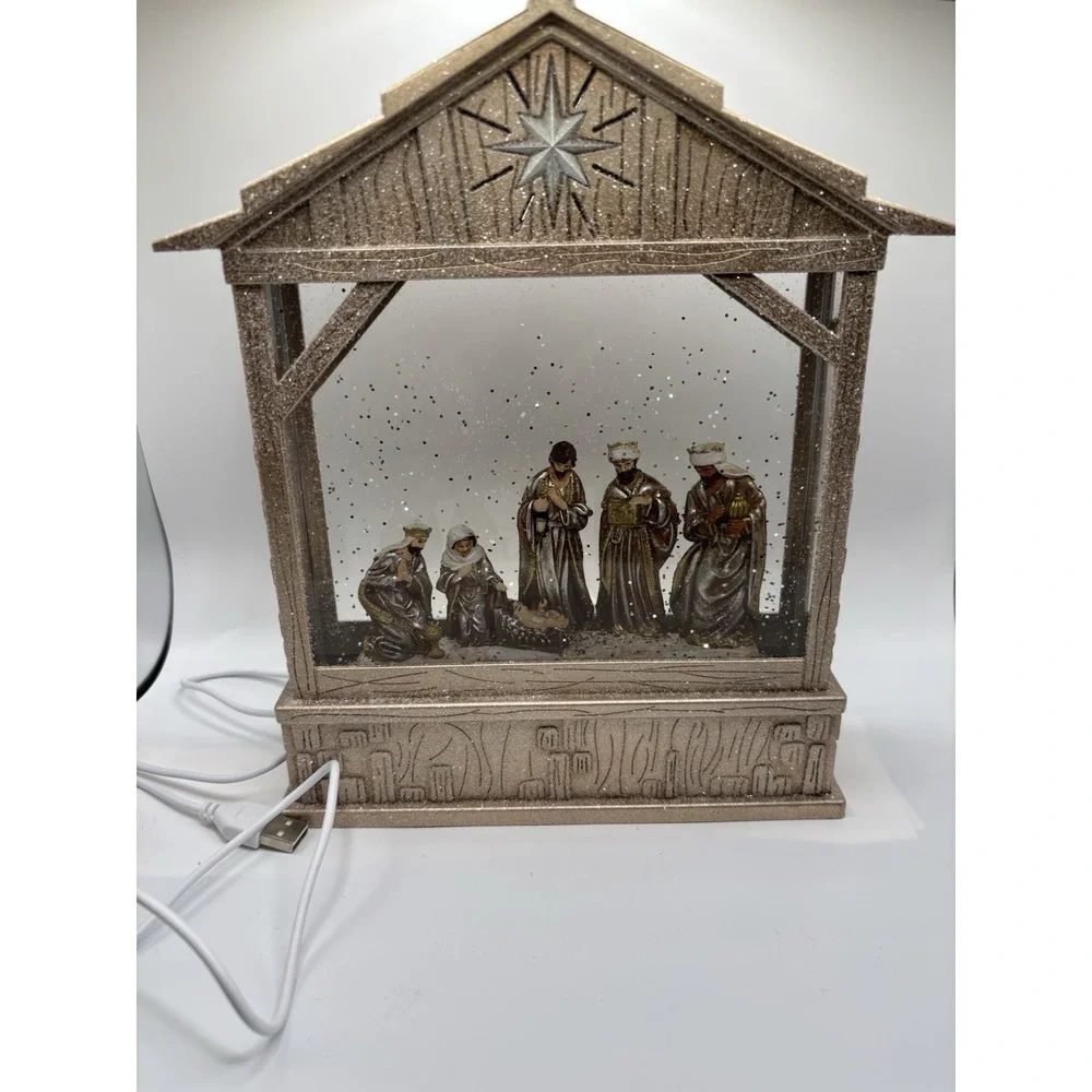 Raz Imports Nativity Musical Lighted Water Creche Christmas Figurine 10 Inch New